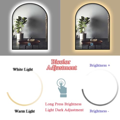 Miroir de salle de bain avec éclairage LED en alliage d'aluminium
