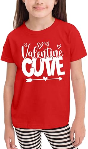 Image of VVNTY Valentines Shirts Toddler Boys Love Heart Graphic Tee Funny Letter Print Tops