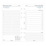 Filofax Refill, Personal/Compact Size, Day on Two Pages with Appointments, White Paper, Bilingual,...