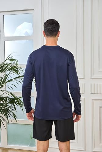 5 Pack Mens Long Sleeve Quick Dry Active Athletic T Shirt Running Gym Workout Tee Tops4