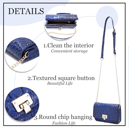 Image of Makcr Joacbv Small Crocodile Crossbody Cell Phone Purse for women Vegan Leather Clutch Wallet with Leather Shoulder Strap | Small