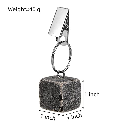 AVLA 8 Pack Tablecloth Weights, Table Covers Pendant Stones with Metal Clip Clamp, Heavy Table Cloth Marble Cubes Hangers, Stainless Steel Clips for Decoration, Outdoor, Picnic, Family Dinner Party by AVLA - Image 2