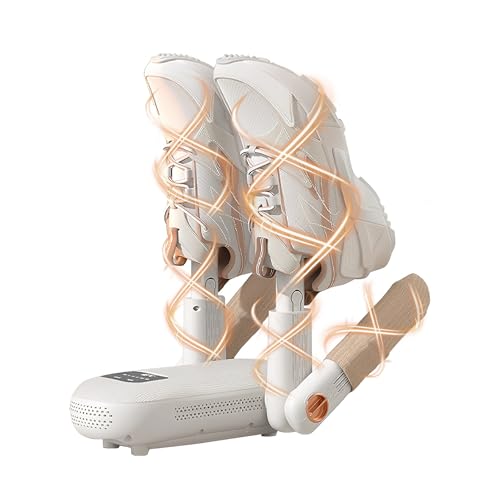MEETOZ Boot Dryer for Shoes, Shoe-Friendly Technology, Shoe Warmer with Heat Blower Fan, Dries 4 Shoes at Once and Odor Removal - Ideal for Ski Shoes, Boots, Gloves, and Hats - LED Screen ﻿