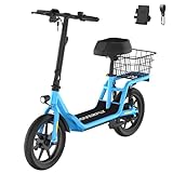Hoverfly Z5 Electric Scooter with Seat for Adult, 18.6Miles Range&15.5Mph Power by 400W Motor, 14' Pneumatic Tire&Height Adjustable Seat, Foldable Commuter Scooter with Phone Holder, Hook&Carry Basket