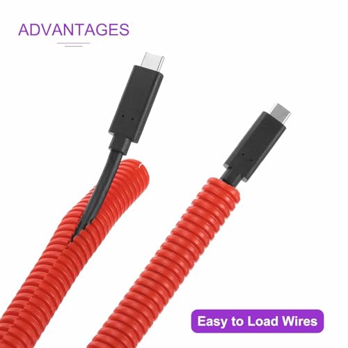 Tubo dividido de alambre DMiotech rojo de 5/8 pulgadas y 20 pies para organizar cables de hogar 4