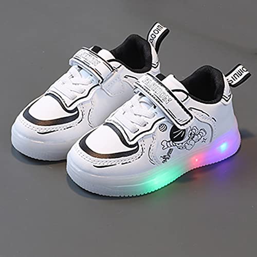 Baby Kindergarten LED Leather Shoes Boys Girls Astronaut Print Luminous Bling Students Casual Sport Sneakers2