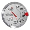 Escali AH1 Stainless Steel Oven Safe Meat Thermometer, Extra Large 2.5-inches Dial, Temperature Labeled for Beef, Poultry, Pork, and Veal Silver NSF Certified #1