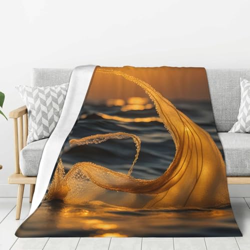 Unkhtt Manta de franela con estampado de cola de sirena, suave, acogedora, ligera, para sofá, cama, sala de estar, para todas las estaciones
