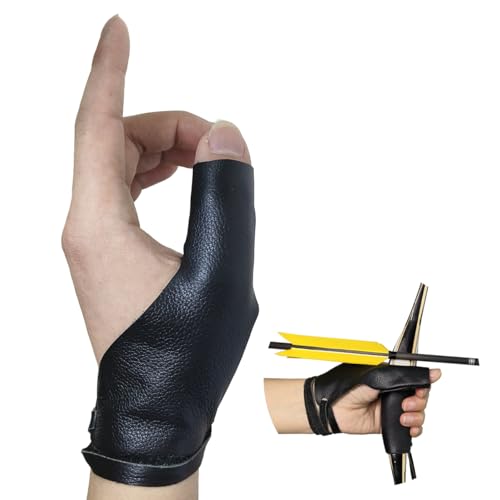 THREE ARCHERS Archery Shooting Glove Thumb Ring Release Hand Guard Wrist and Finger Protector for Traditional & Recurve Bow