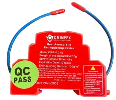 DB IMPEX Heat Aerosol Fire Extinguishing Device, Automatic Activation, 100g/m³ Density, 10-Year Life, for Electrical Cabinets-image-35