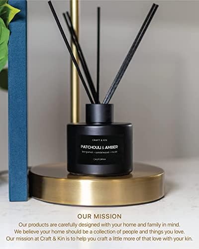 Fall Reed Diffusers for Home Fragrance, Black Reed Diffuser Set, Oil Diffuser Sticks, Mens Reed Diffusers for Home, Patchouli Reed Diffuser Masculine Scent, Reed Diffuser for Men, Patchouli & Amber