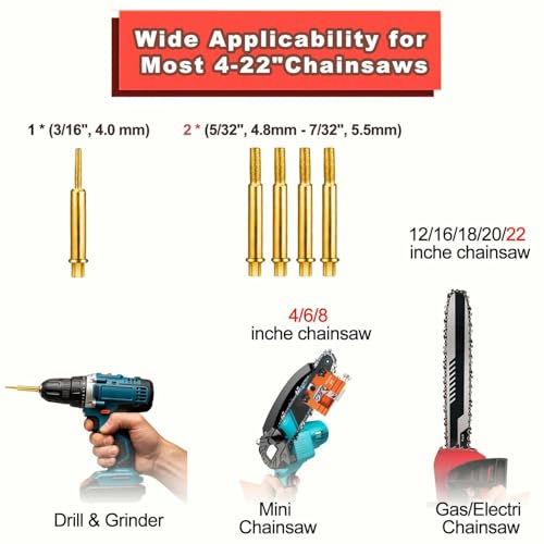 Image of Chainsaw Sharpener Jig Kit, Portable Saw Blade Sharpener with 5 Diamond Sharpening Steels, Chainsaw Sharpening Tool, Hand Crank Chainsaw Accessories for 4 inch-22 inch Chain Saw Blue