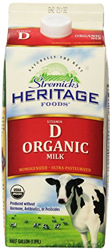 Stremicks Heritage Organic Whole Fresh Milk Vitamin D 1.89L - Chilled