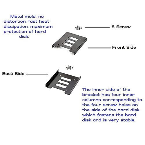 Image of XIKKART 2.5 inch to 3.5 inch SSD HDD Metal Adapter Bracket | Hard Drive Mounting Tray Caddy for PC Case | SSD to HDD Converter Holder for Desktop Installation | Durable Metal HDD /SSD Mounting Kit (Pack of 1)