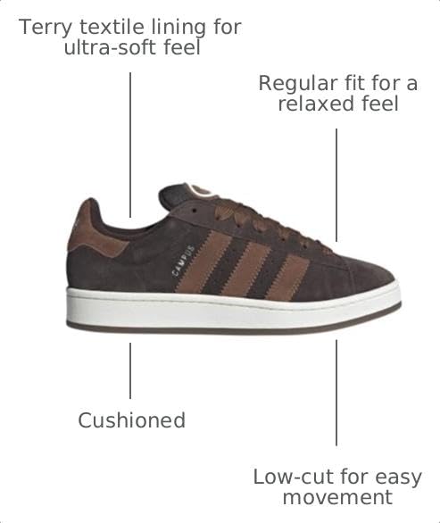 Image of adidas Mens Campus 00S Lace Up Sneakers Shoes Casual - Brown - Size 8 M | Casual Shoes