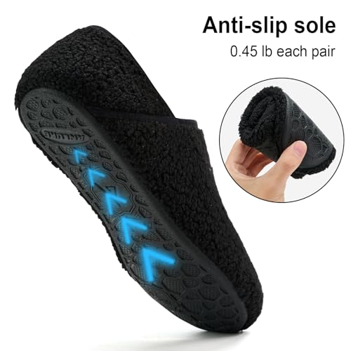 anluke slipper for women men slipper socks fuzzy house shoes rubber sole slip on soft-lightweight non slip indooroutdoor