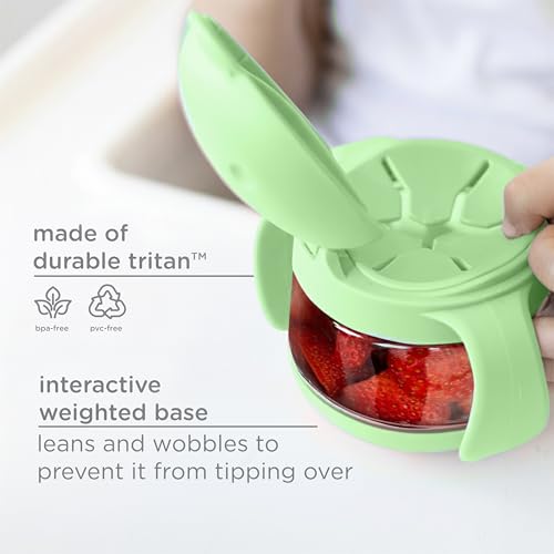 Image of Ubbi Tweat Snack Container for Kids & Toddlers, Sugar Snap Green