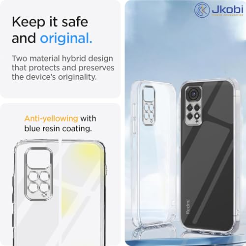 Image of Jkobi Back Case Cover for Xiaomi Redmi Note 11 | Note 11S (Silicone Crystal Clear | Pure Camera Protection |Shockproof Bumpers)