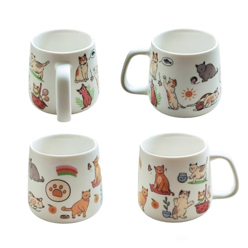 Lipitaley Cat Mug - Cute Stoneware Cat Coffee Cup, Perfect For Mocha Latte, Cappuccino, Espresso, Tea - Dishwasher Safe, 12oz