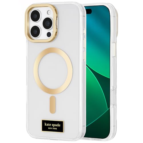 kate spade new york iPhone 16 Pro Max Case with Camera Stand - Compatible with MagSafe - Designer Phone Case - Icon Clear