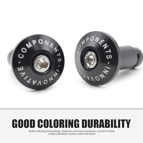 Image of 2 PCS Motorcycle Street Bike 7 /8 inch Handlebar Grips Bar End Plugs, Universal Handle Bar End Weights Handlebar Grips Cap, Modified Handlebar Plug, for Most Motorcycles (Black)