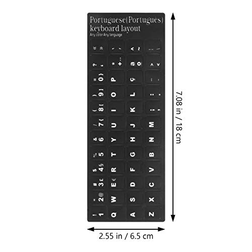 Lurrose 10Pcs Teclado Português Teclado Posição Do Dedo Etiquetas Decalques Fundo para O Desktop Lap