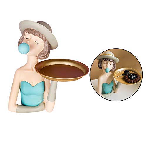 Bubble Girl Statue Decor Cadeau pour la Chambre Résine Ornement Figurines Sculpture Artisanat Sculpture Design (Color : Blue) Cover