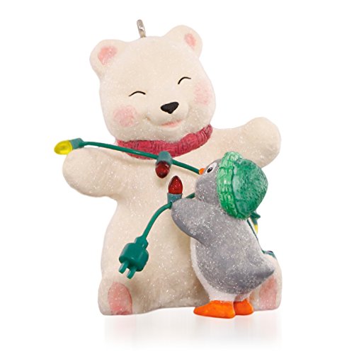 Hallmark Keepsake Ornament Wrapped Up in Friendship Snowball The Polar Bear and Tuxedo The Penguin Christmas Lights