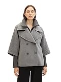 Schlichte, moderne Jacke mit geripptem Stehkragen mit Reißverschluss und seitlichen Eingriffstaschen Doppelknopfleiste zum Schließen und Reverkragen Mit langen geripptem Ärmel