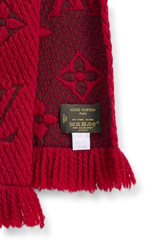 Pre-Loved Red Wool Logomania Scarf, Red2