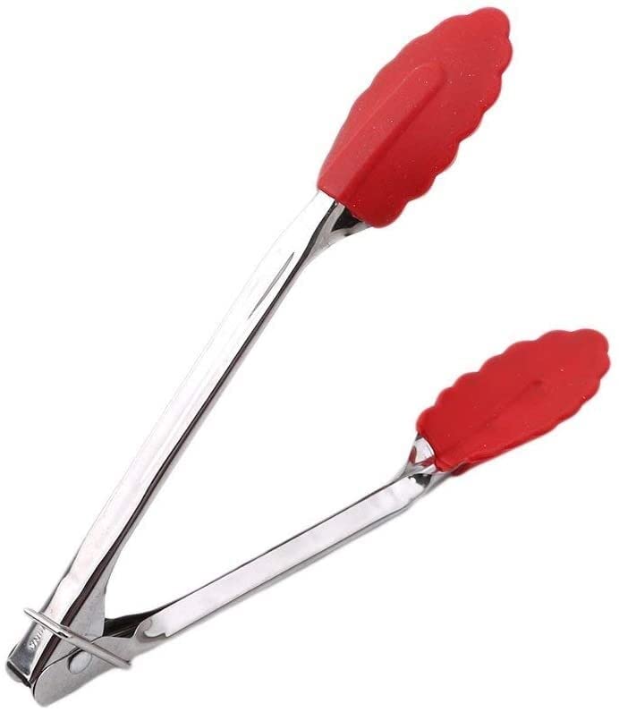 Pinces de Cuisine en Acier Inoxydable de qualité supérieure Pinces de Cuisine en Silicone Rouge