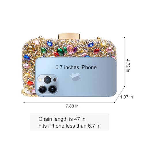 Image of Gemstone Clutch Purse, Rhinestone Purse | Evening Clutch for Women Wedding Party, Crystal Evening Bag for Women Evening