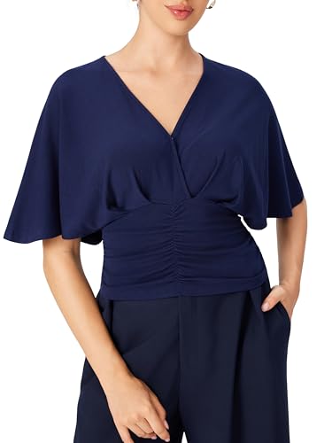 CIDER Peplum Tops for Women Trendy V Neck Cute Going Out Shirt Casual Slim Fit Early Fall Fashion3