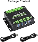 Waveshare Industrial Classe USB HUB Propulsé, Élargissant 4X USB 3.2 Ports, Hôtes doubles commutables, compatibles avec Windows 11/10/ 8.1/8/7/XP OS etc.