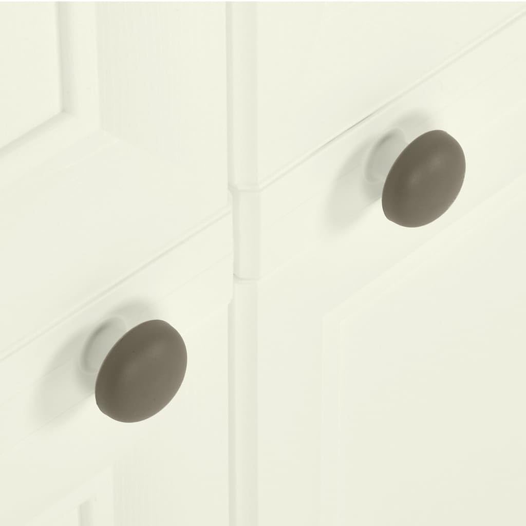 Kunststoffschrank 79x43x85,5 cm Aufbewahrungsschrank mit 2 Türen Holzoptik Vanille Mehrzweckschrank für Haushalt Büro und Abstellraum Belastbarkeit 30kg pro Boden