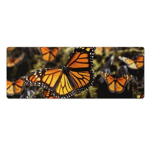 Tapis de souris LED grand format antidérapant orange et noir