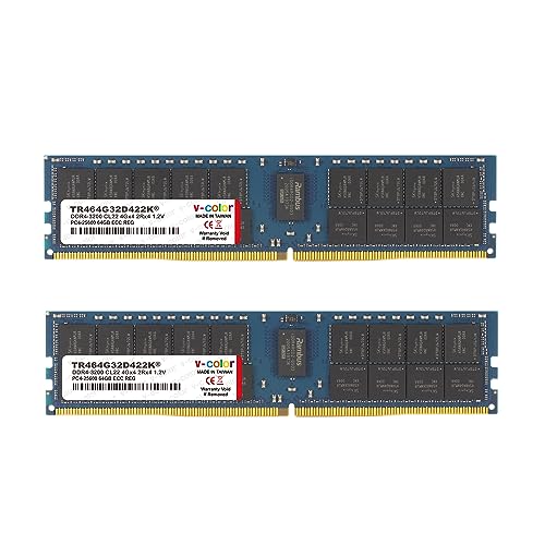 Amazon.com: V-Color 128GB(64GBx2) 3200MHz DDR4 ECC R-DIMM 4Gx4