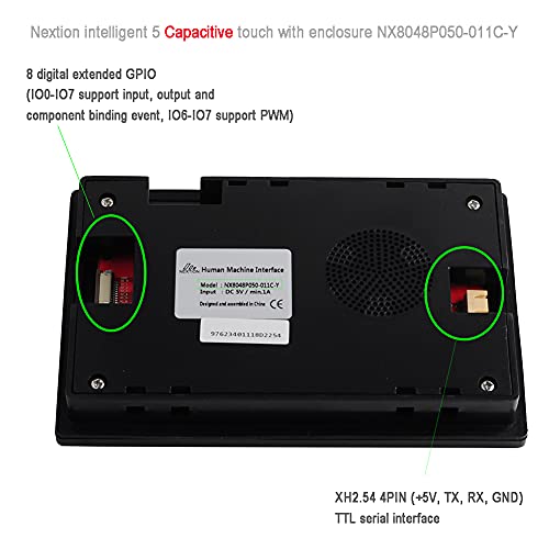 Image of Nextion Intelligent 5 inch HMI Display 5V Capacitive Touch Screen 800x480 TFT LCD w /Enclosure Case for Arduino (NX8048P050-011C-Y)
