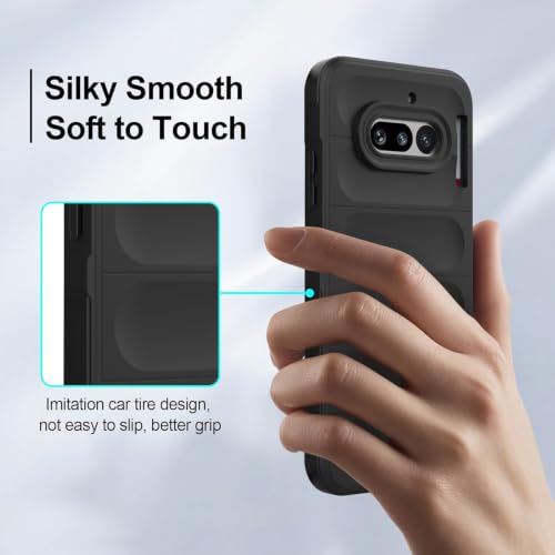 Image of ShieldTech AirGuard Series Back Cover Case for Nothing Phone 4a | Microfiber Lining | Airbag Cushion Drop Protection | Shockproof Silicone Cover Case | Anti Slip Grip - Black for Nothing Phone 4a