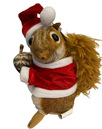 Animated Plush Squirrel with Santa Hat - Sings Dances Mom Kissing Santa Claus