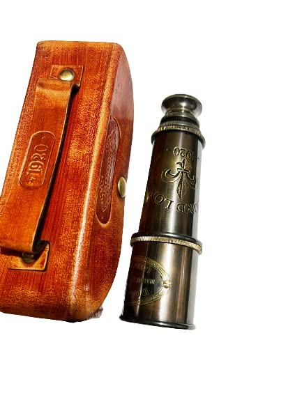 ART N CRAFT Dollond London Engraved Telescope with Leather Case Gift for Husband, Dad, Bestman | Gift for Christmas, Birthday, Wedding, Anniversary, Father's Day (Only Telescope)