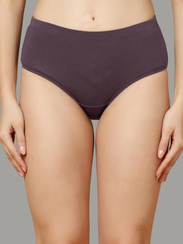 Image of SOIE Women High Rise Full Coverage Solid Colour Cotton Stretch Hipster Panty (Pack of 3)