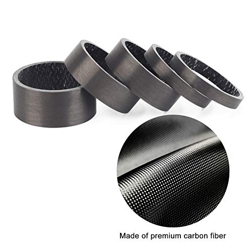 image for SkyTened Bike Carbon Fiber Headset Spacer, Handlebar Stem Spacers Kit 