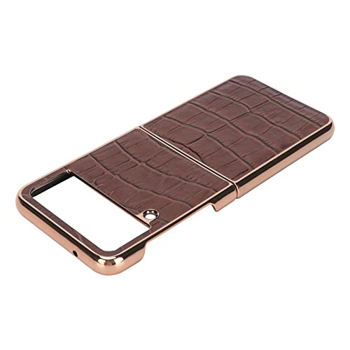 Rankomu Galaxy Z Flip4 Läderfodral med Repbeständig Nanoplätering