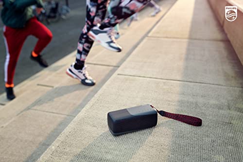 Image of PHILIPS S4807 Outdoors Wireless Bluetooth Speaker with Stereo Pairing and Bluetooth Multipoint Connection, IP67 Waterproof, Gray