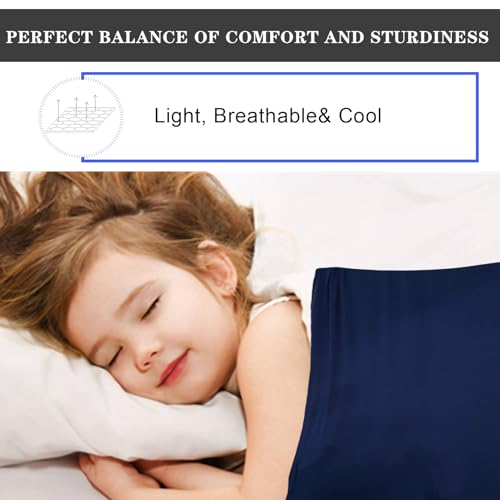 Image of Ntomtuex Sensory Bed Sheet for Compression Reduced Pressure Weighted Blanket to Keep Nice Sleeping Comfortable with Light Breathable Polyester, Blue, 54 inchx60 inch