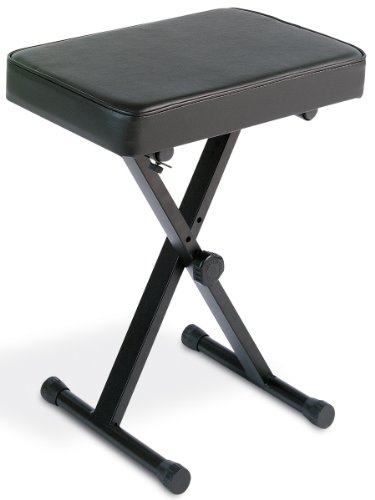 YAMAHA PKBB1 Adjustable Padded Keyboard X-Style Bench, Black,19.5 Inches