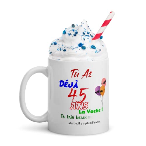 Mug Drôle 'Confinement 2020' - Tasse Céramique Blanche, Idée Cadeau Noël/Anniv (Neuf En Boîte)