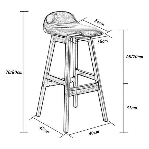 Tabouret de comptoir en bois noble et acier fixe style rétro - 8