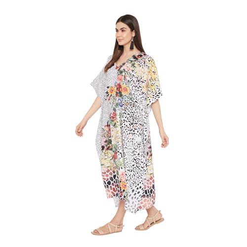 Image of Women Plus Size Kaftan Kimono Loose Maxi Summer Dresses for Women
